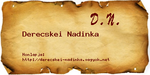Derecskei Nadinka névjegykártya